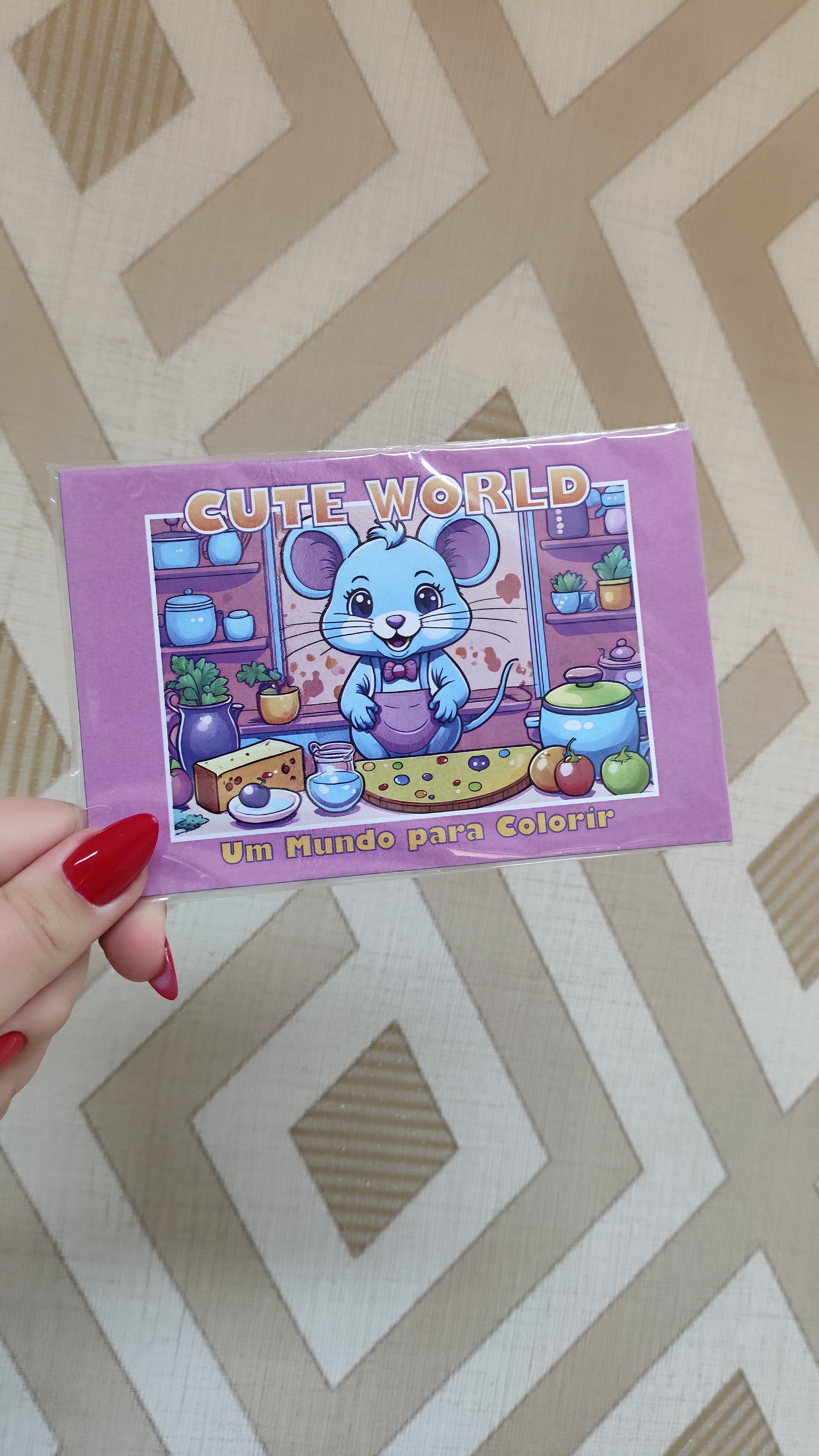 Kit com 9 Cartões para Colorir – World Cute – Papel Offset 240g – 10x15cm