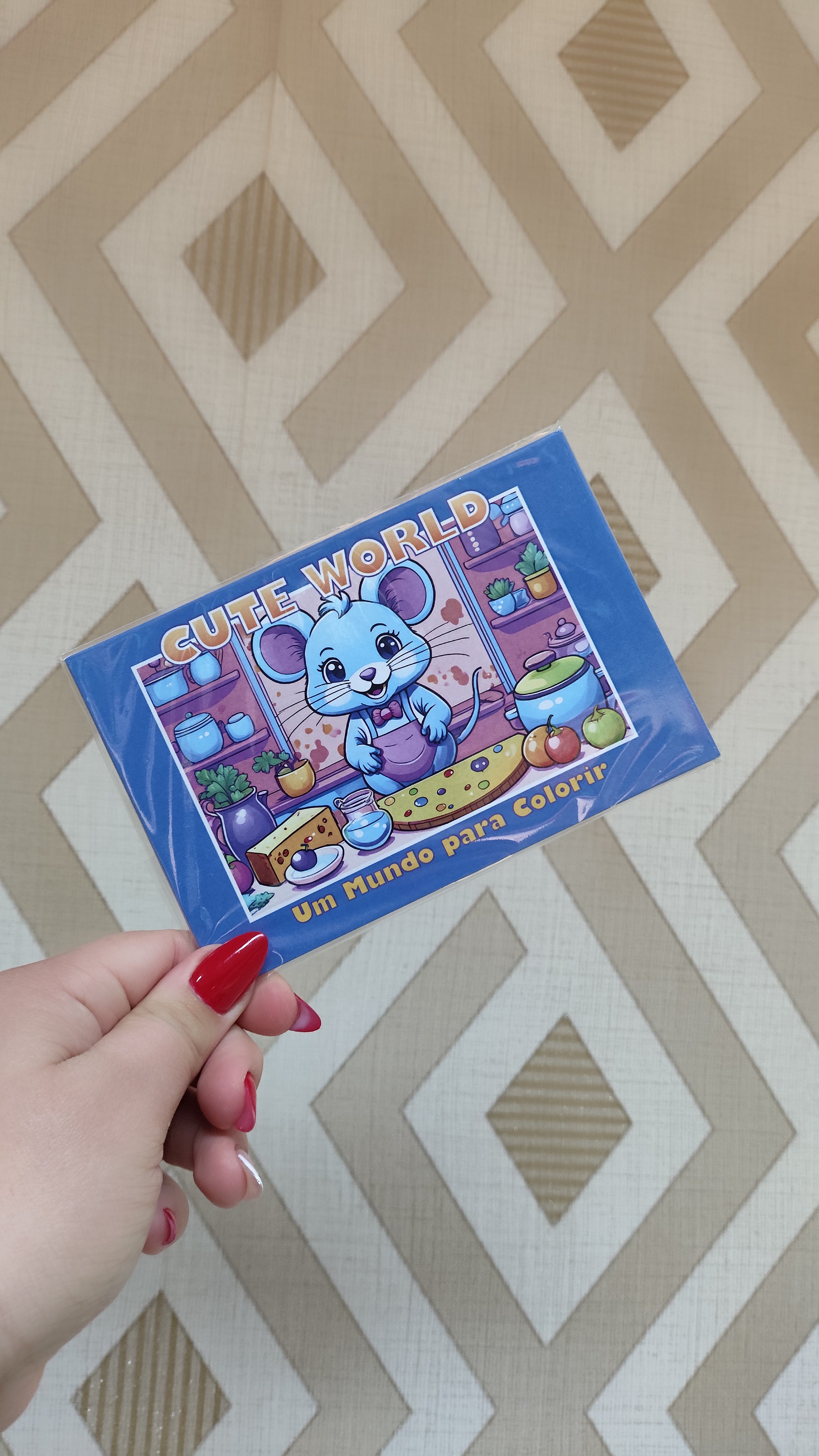Kit com 9 Cartões para Colorir – World Cute – Papel Offset 240g – 10x15cm