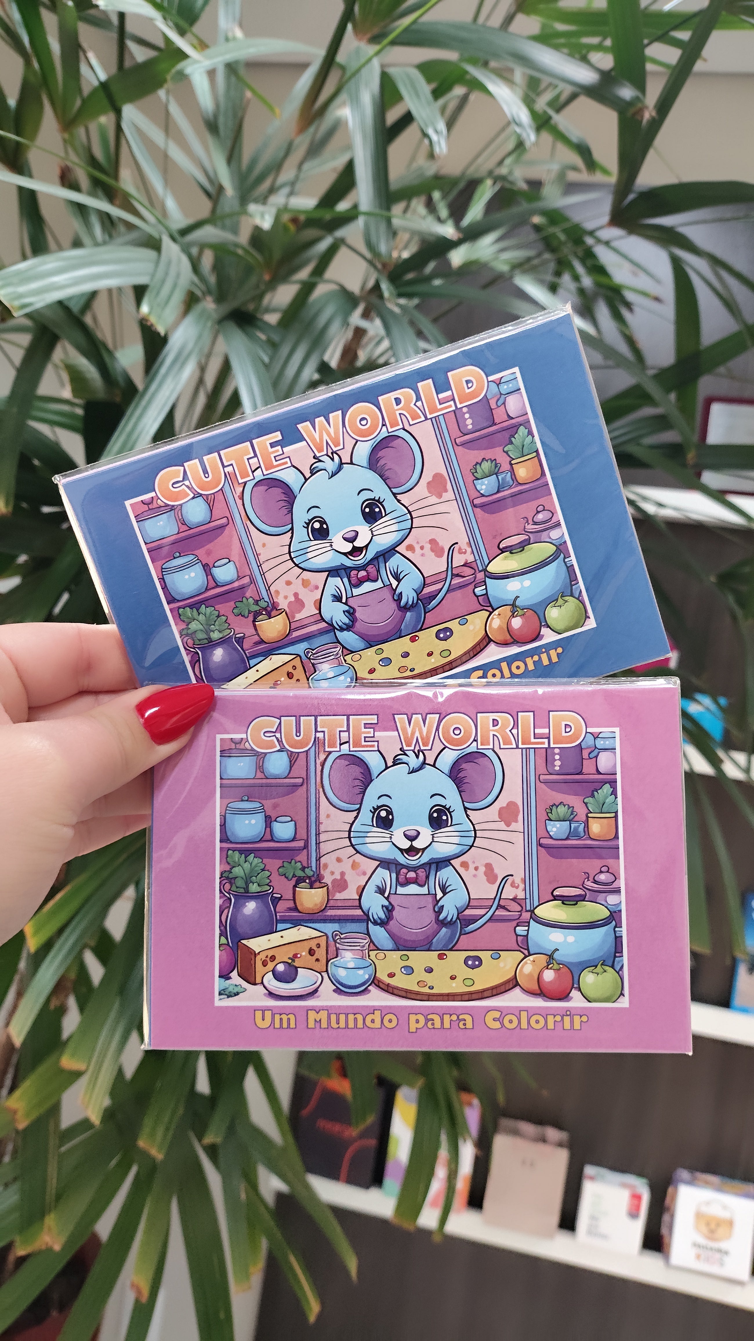 Kit com 9 Cartões para Colorir – World Cute – Papel Offset 240g – 10x15cm
