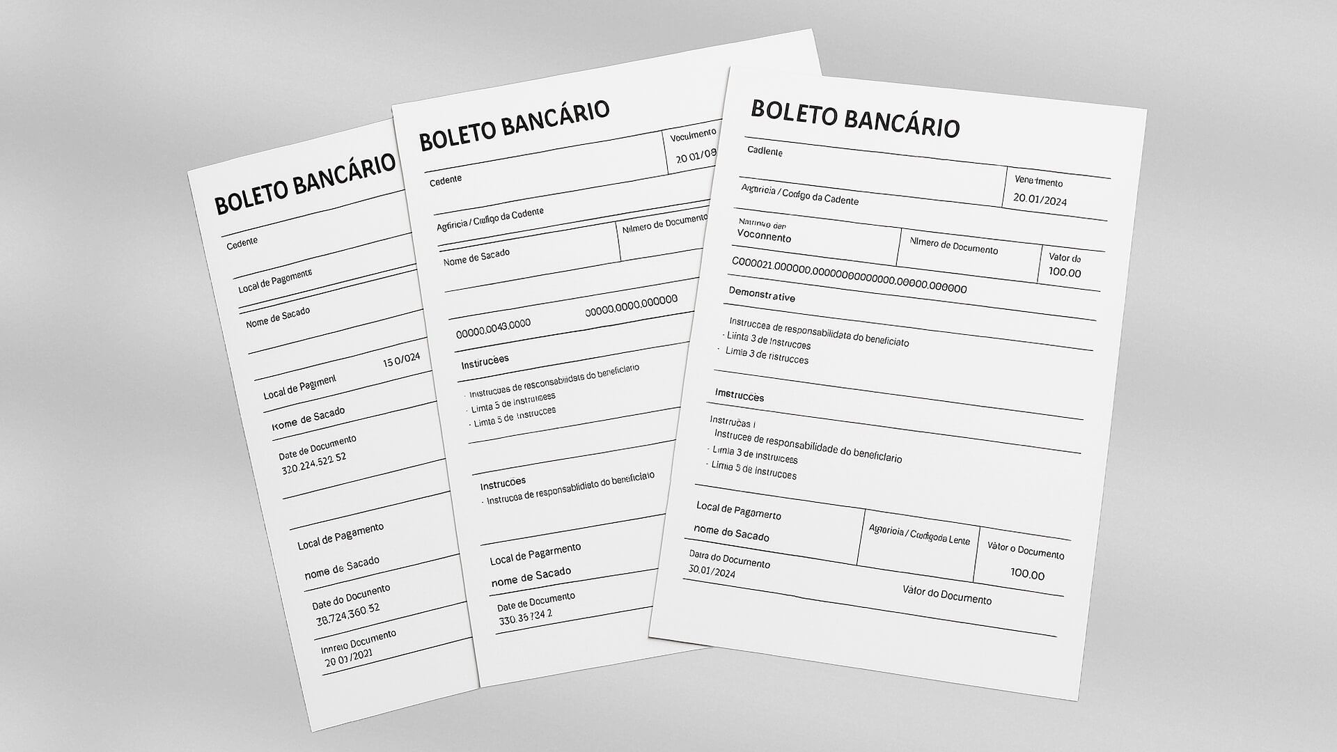 Material impresso com dados variáveis personalizados, mostrando nomes e informações exclusivas