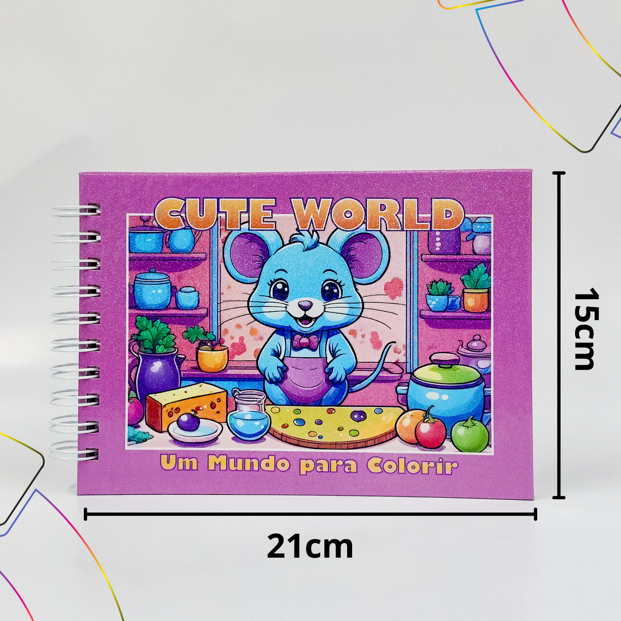 Kit de Colorir CUTE WORLD! 50 paginas - ROSA