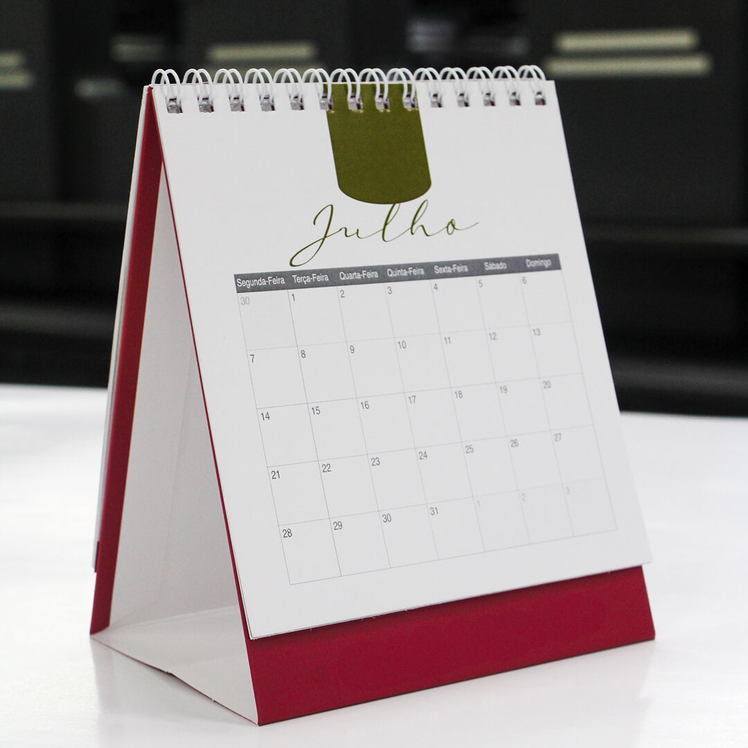 Modelo de faca base para calendário de mesa