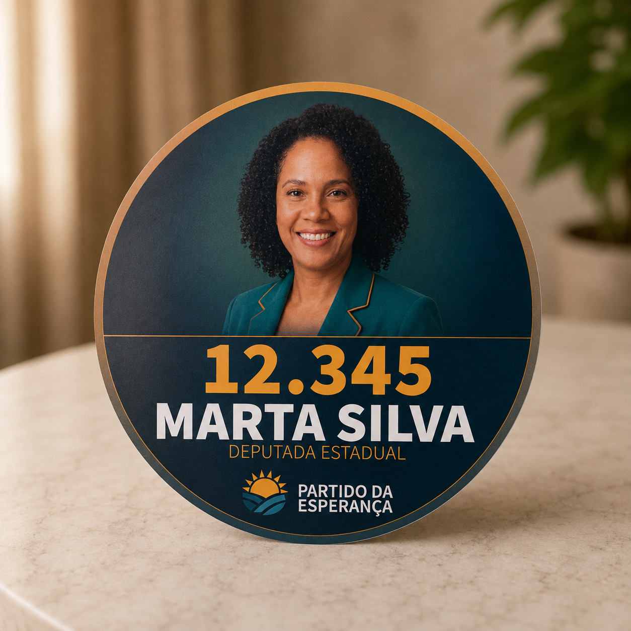 Adesivo bolachão eleitoral de 30 centímetros