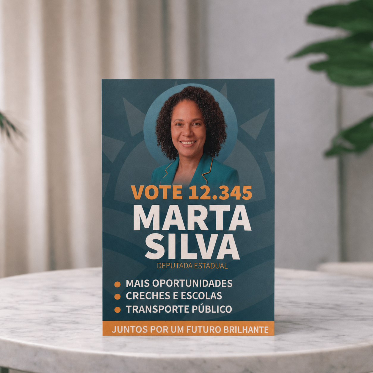 Folder eleitoral com apresentação de propostas