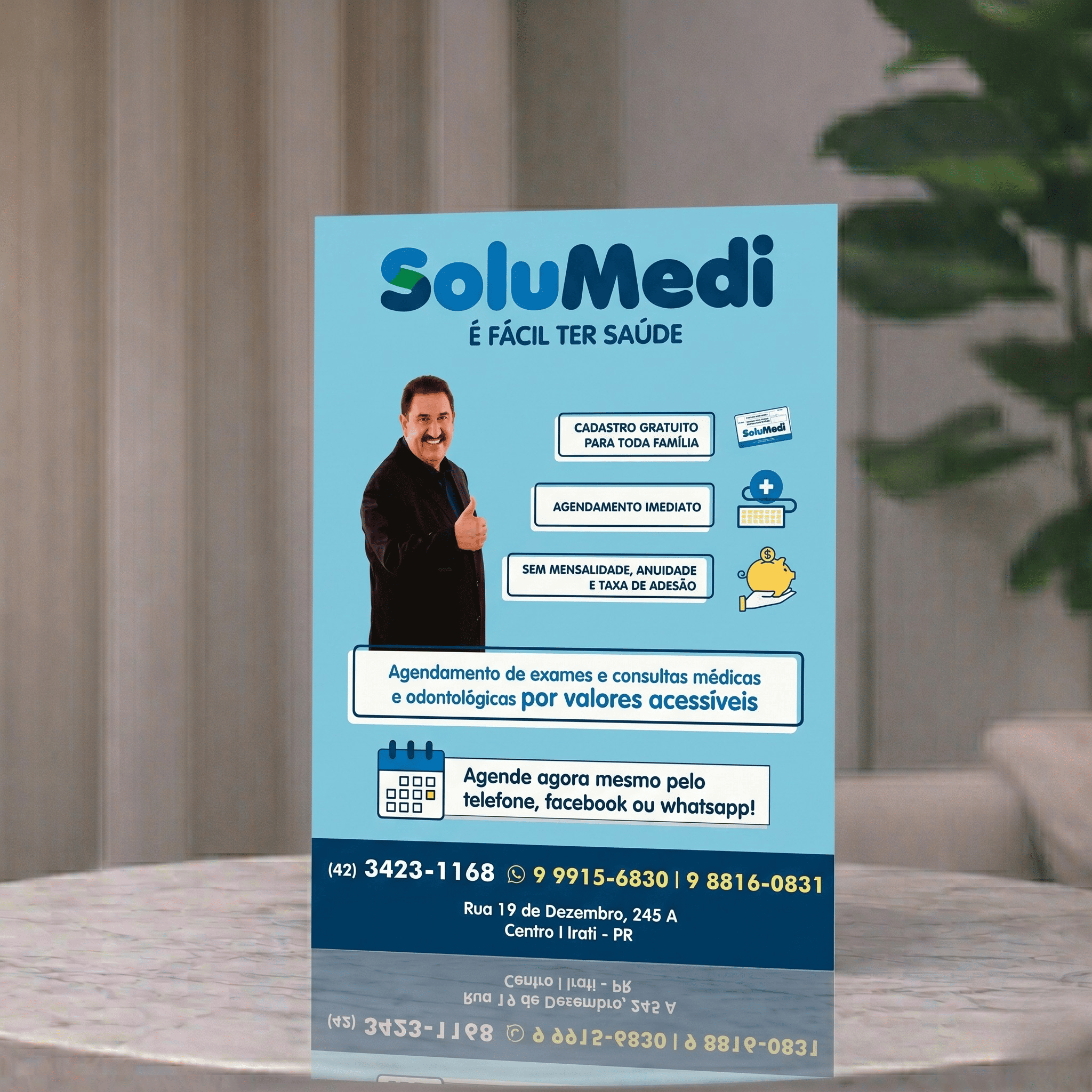 Flyer promocional impresso para campanha comercial